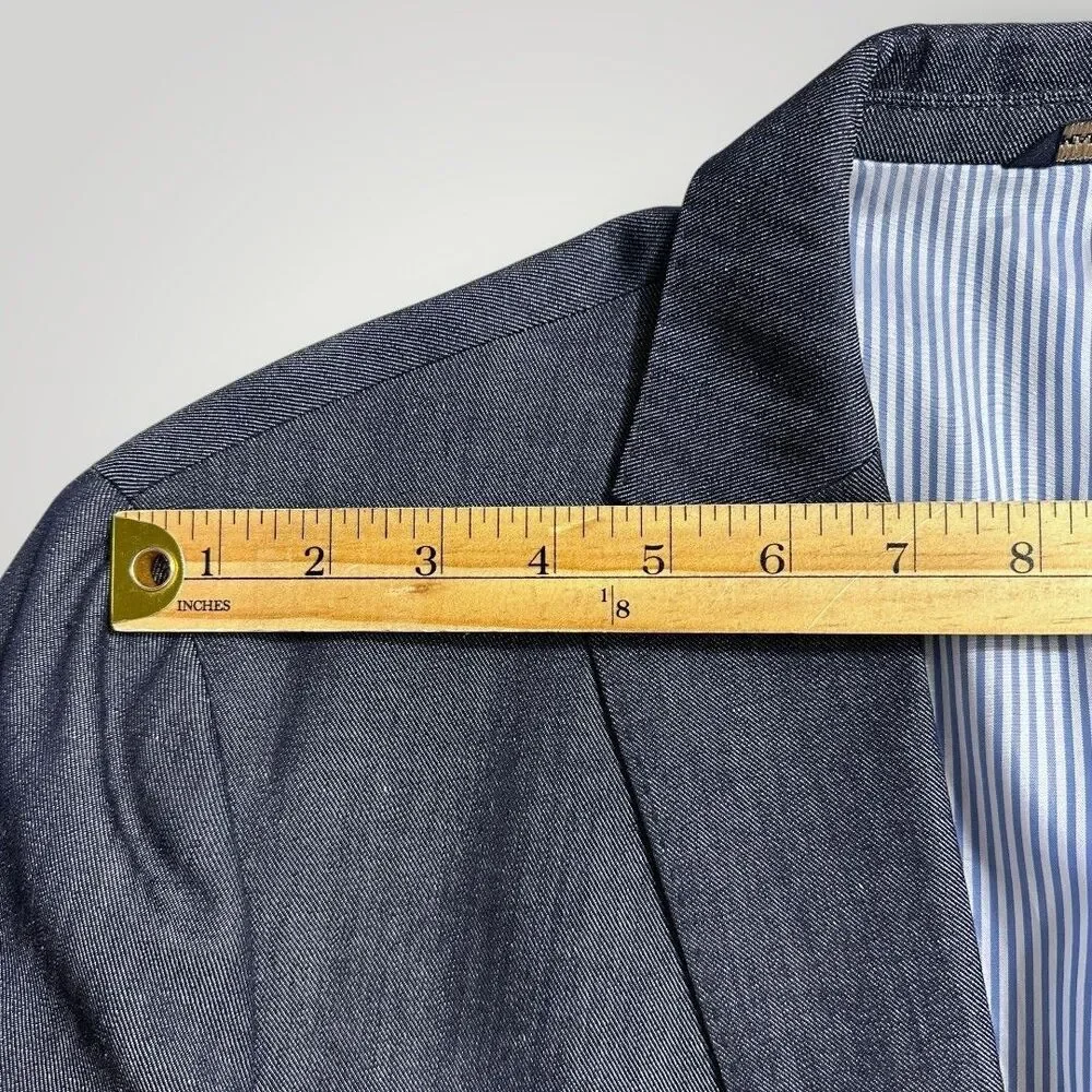 BANANA REPUBLIC Tailored fit Mens Blazer 44R Sport Coat Jacket WOOL/LINEN Navy